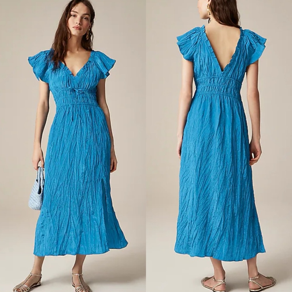 J Crew Palermo dress in viscose-blend crinkle NWT